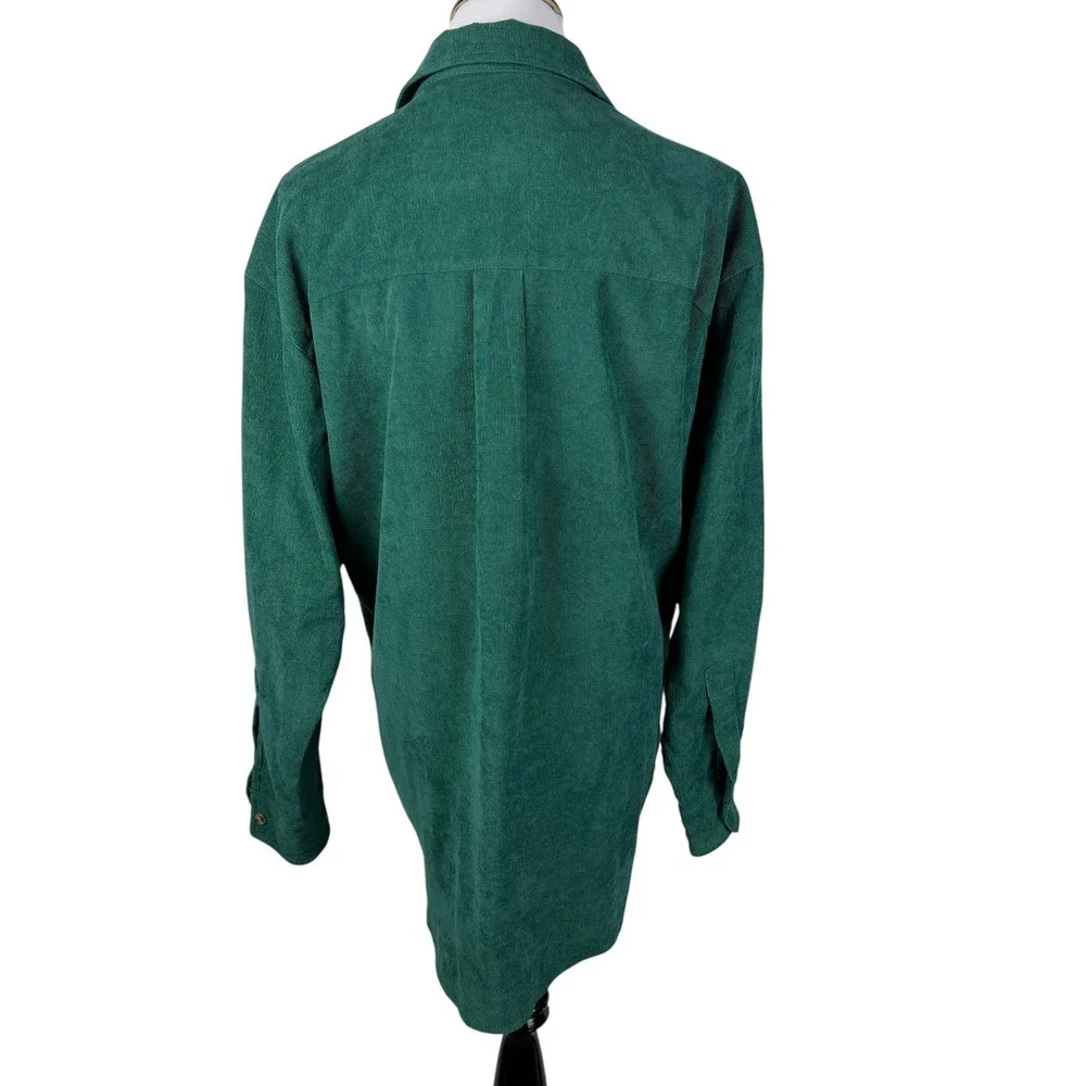 &merci Mens Emerald Green Corduroy Button Down Utility Shirt Large MTP8875 - Picture 3 of 9